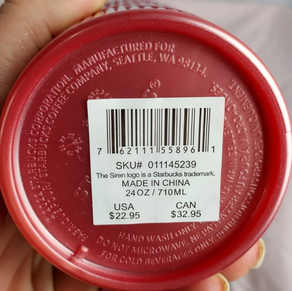 Starbucks 2023 Fall Pink Shimmer Shell Mermaid Scales Cold Cup Tumbler 24 oz